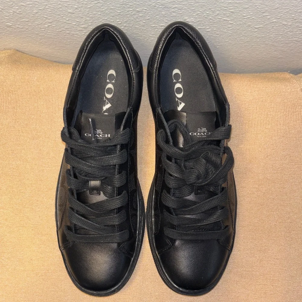 COACH Men's High Line Signature Logo Coated Canvas Sneakers - Picture 5 of 7